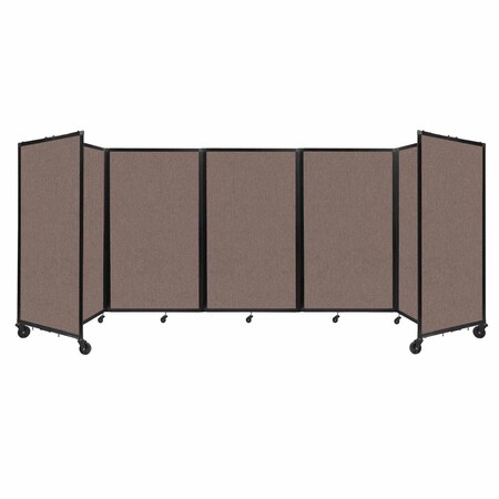 Versare Room Divider 360 Folding Portable Partition 14" x 5' Latte Fabric 1160513